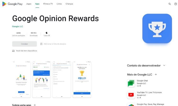 sites para ganhar dinheiro Site Google Opinion Rewards